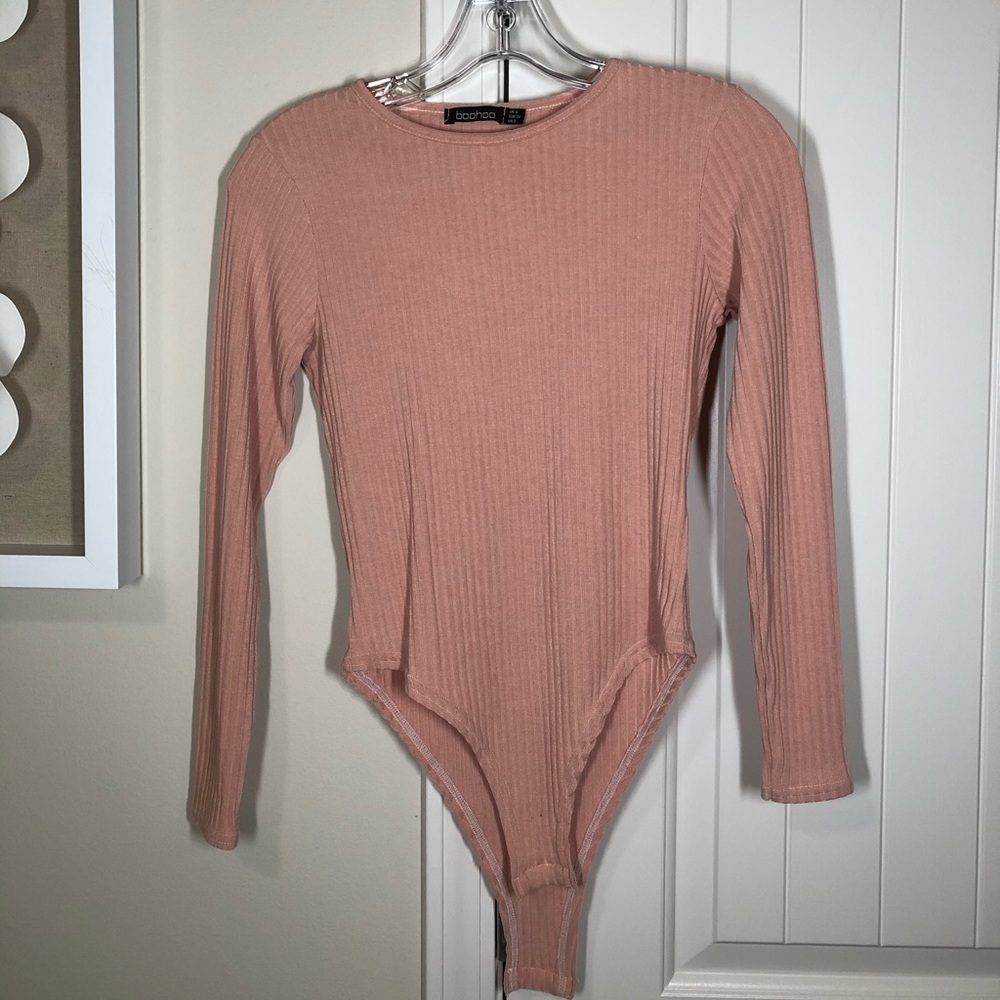 pink long sleeve body suit